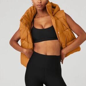 Alo Yoga Gold Rush Puffer Vest Toffee Size S
